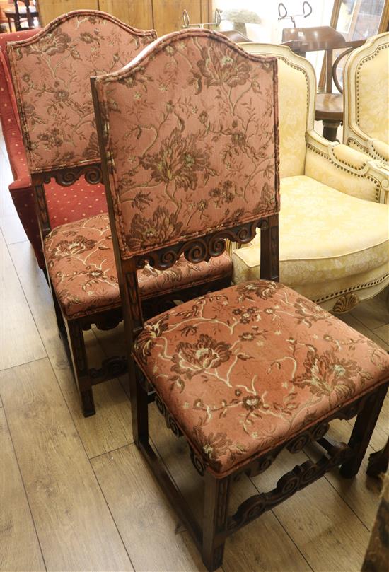 A pair of hall chairs